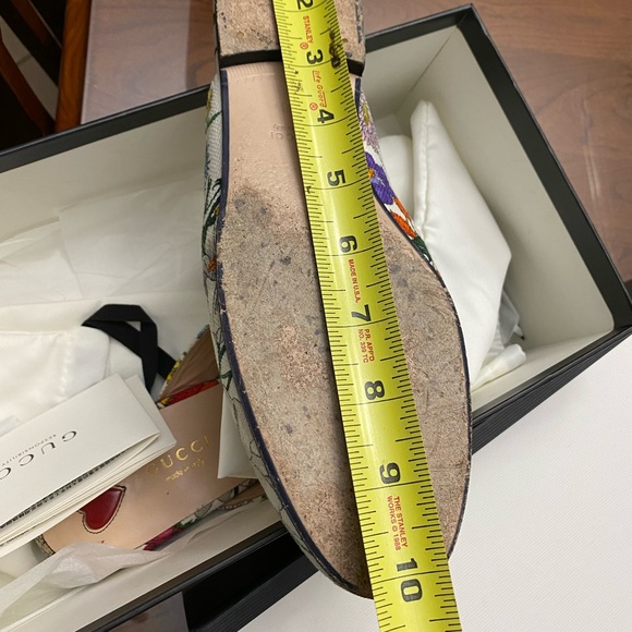 Gucci Princetown White Floral Canvas Loafers sandals EU 38 - Picture 16 of 16